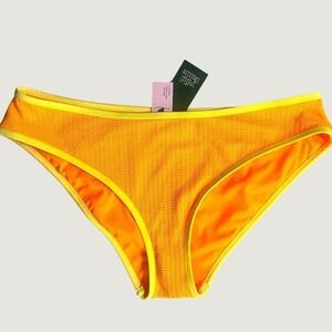 Wild Fable Low Rise Bikini Bottom Womens Large Orange Yellow NWT Medium Coverage